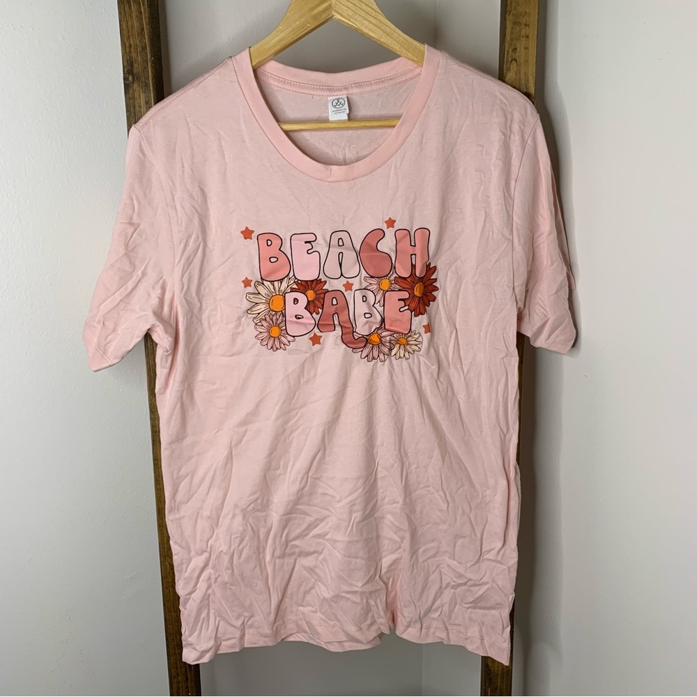 Alternative Beach Babe Light Pink Crew Neck Tee